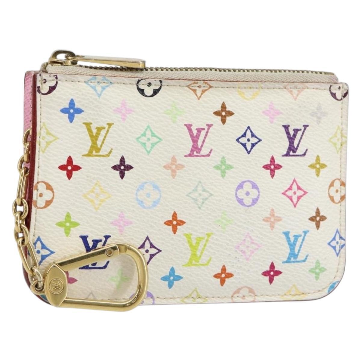 Louis Vuitton Multicolor Pochette Clesnm Coin Purse White M93734 Lv Auth 146748